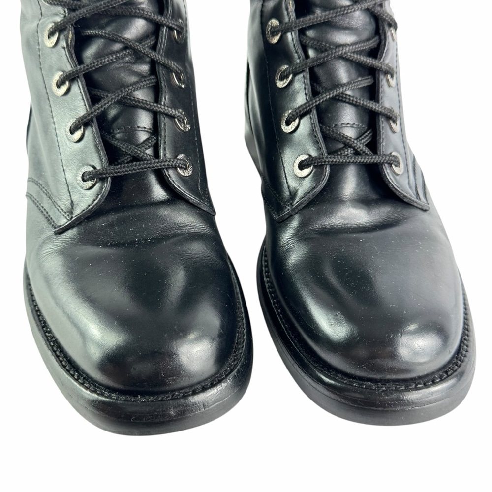 CHANEL Black Leather Women Combat Boots Made in Italy Marked as 40 - 10US - Picture 7 of 16